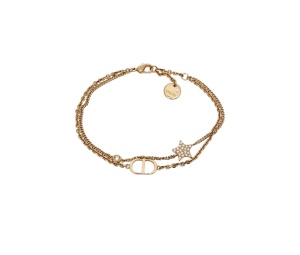 Buy Dior Crystal Petite CD Double Chain Bracelet Gold at Sasom – Authentic and Ready to Ship