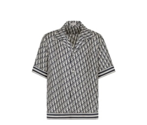 Buy Dior Oblique Short Sleeved Shirt In Silk Blue Grey at Sasom – Authentic and Ready to Ship