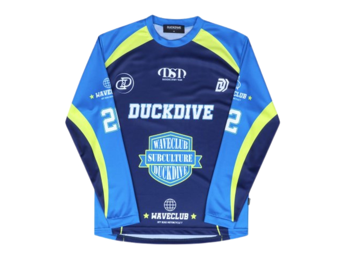 Tシャツ・カットソー DUCKDIVE OFF ROAD MESH LONG SLEEVE SR1121 ช้อป Duckdive Off Road Mesh Long Sleeve Blueของแท้ที่ SASOM