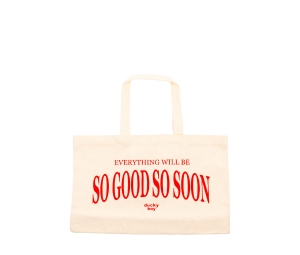 Duckyboy So Good So Soon Tote Ivory Red