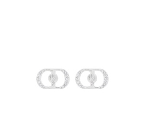 Buy Dior CD Icon Earrings Silver And White Crystals at Sasom – Authentic and Ready to Ship