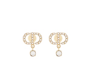 Buy Dior Petit CD Earrings Gold Crystal White at Sasom – Authentic and Ready to Ship