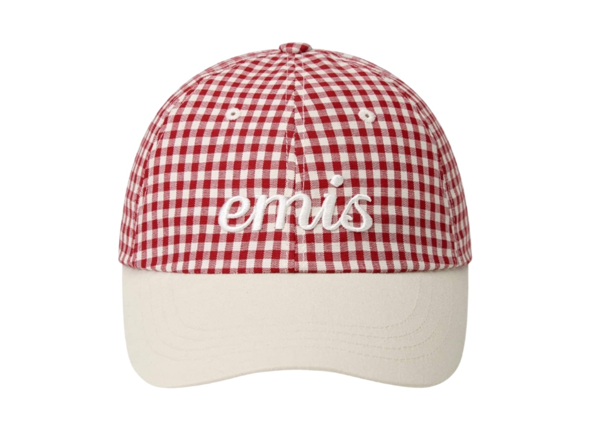 ◆EMIS◆ GINGHAM CHECK BALL CAPRED m1037_1477944 Emis Gingham Check Ball Cap Red Shop Authentic at SASOM