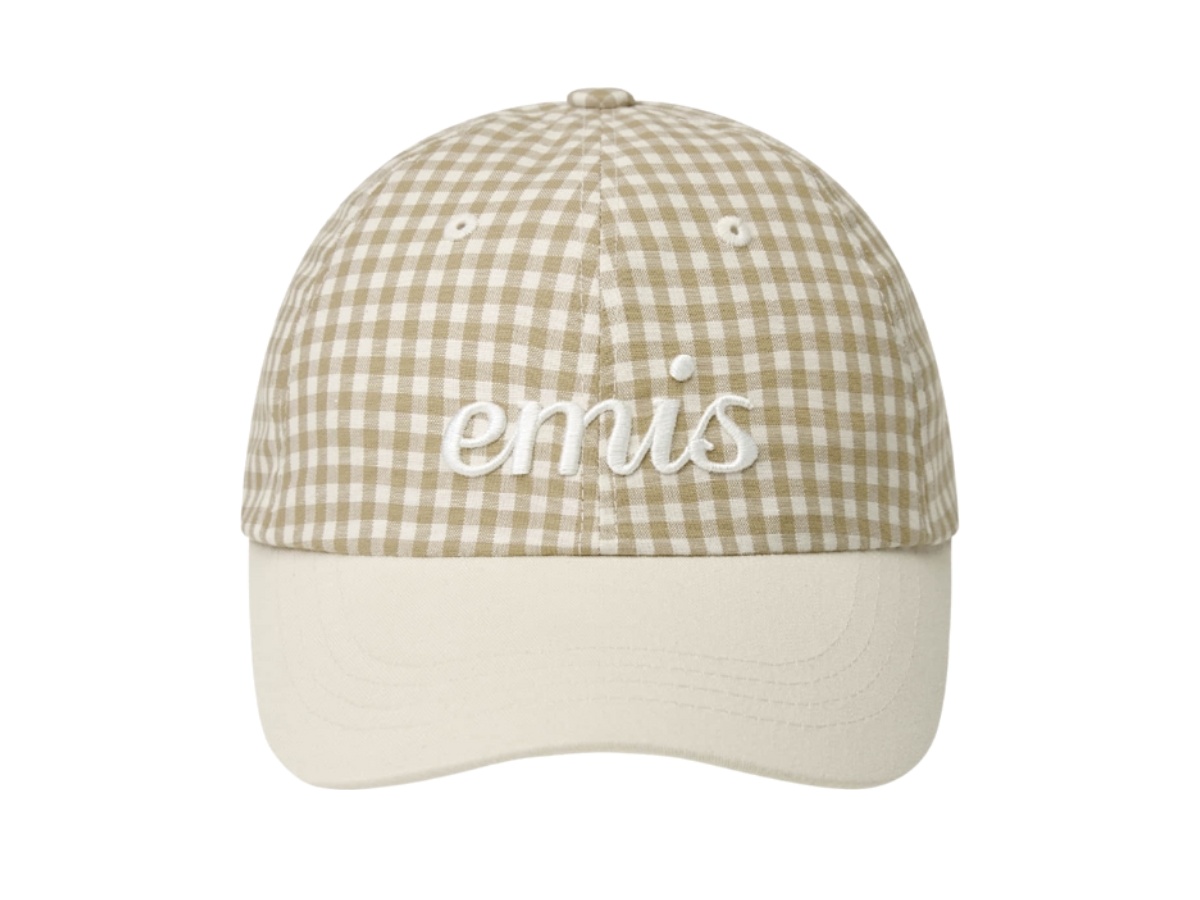 ★emis☆GINGHAM CHECK BALL CAP GINGHAM CHECK BALL CAP-BEIGE - EMIS
