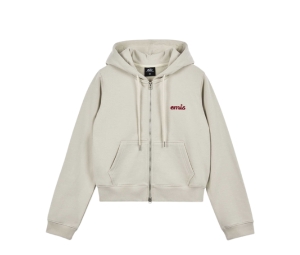 【EMIS】 (UNISEX)APPLIQUE HOOD ZIP-UP /追跡付 Emis Applique Hood Zip Up Beige Shop Authentic at SASOM