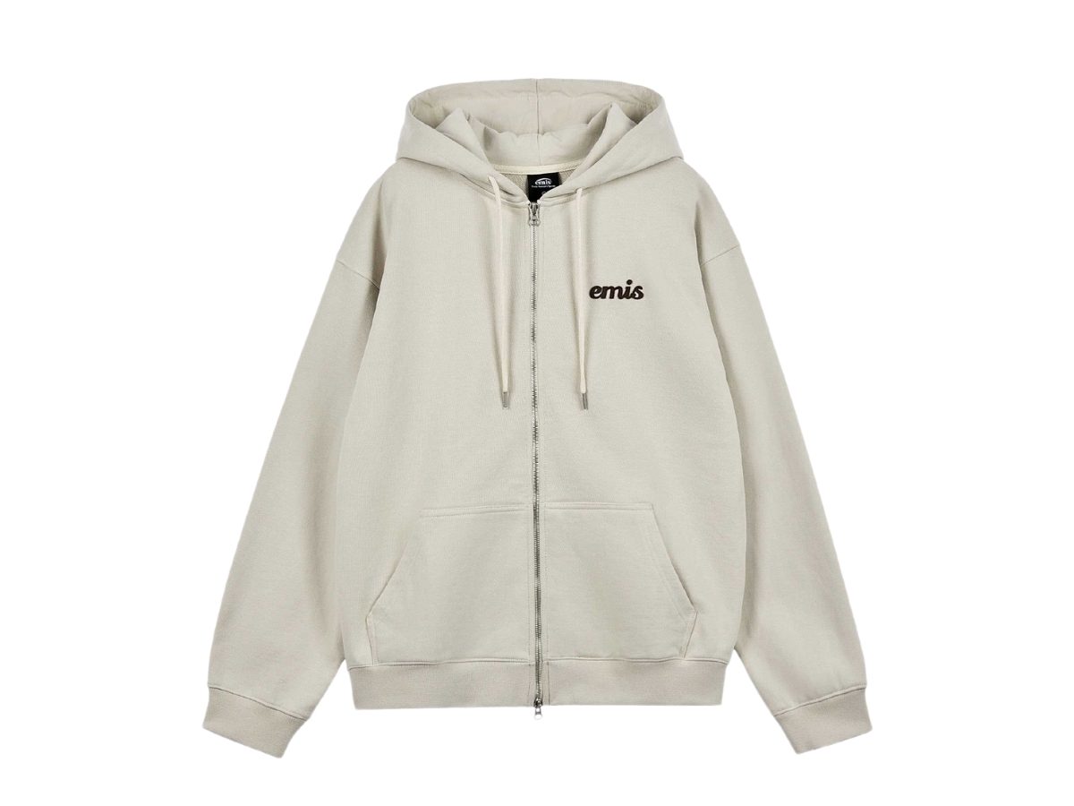 ★HOODHOOD★ HD Applique Series Stitched Hood Ivory Emis Applique Hood Zip Up Beige Shop Authentic at SASOM