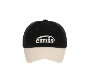 Emis Corduroy Two-Tone Ball Cap Black