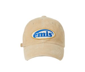◆EMIS◆ CORDUROY WAPPEN BALL CAP RENEWALASH BLUE m1037_1387 APPLIQUE CORDUROY BALL CAP-ASH BLUE - EMIS