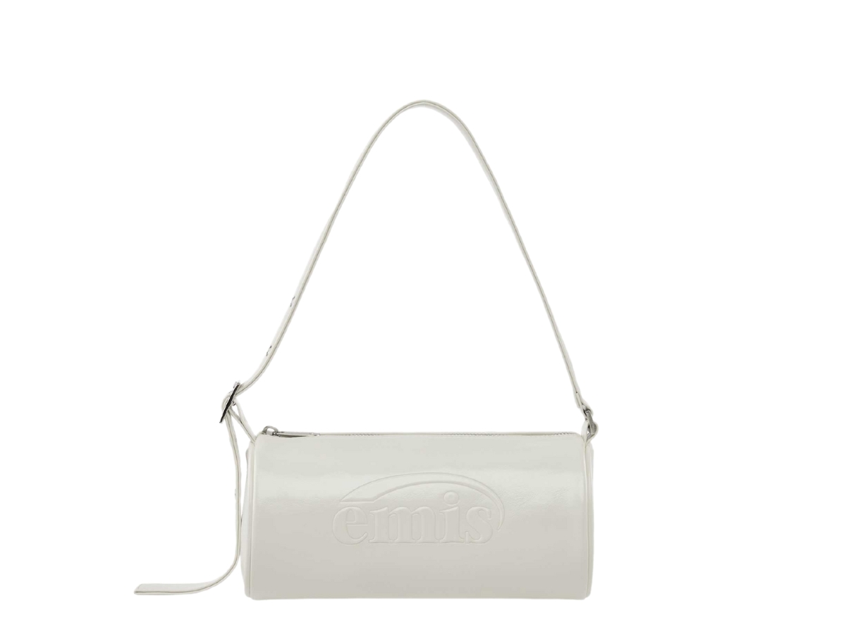 【EMIS】EMBOSSED BARREL BAG-IVORY Emis Embossed Barrel Bag Ivory Shop Authentic at SASOM