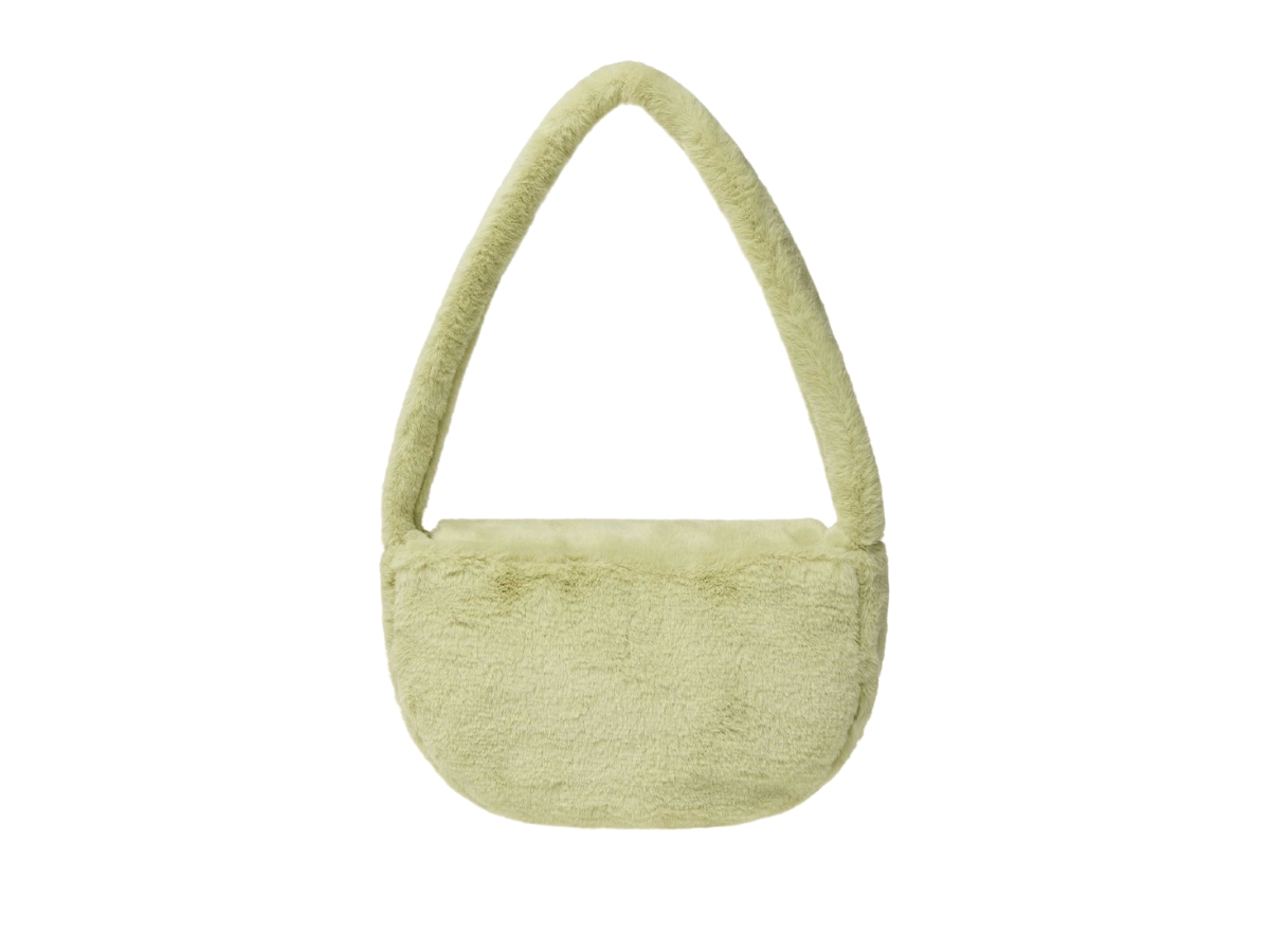 Emis Fur Half Moon Flap Bag Green Shop Authentic at SASOM