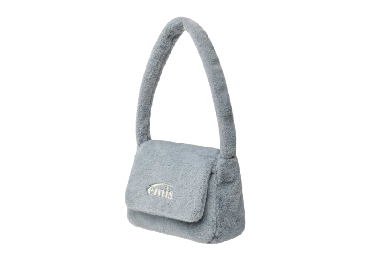 Emis Fur Square Flap Bag Sky Blue Shop Authentic at SASOM