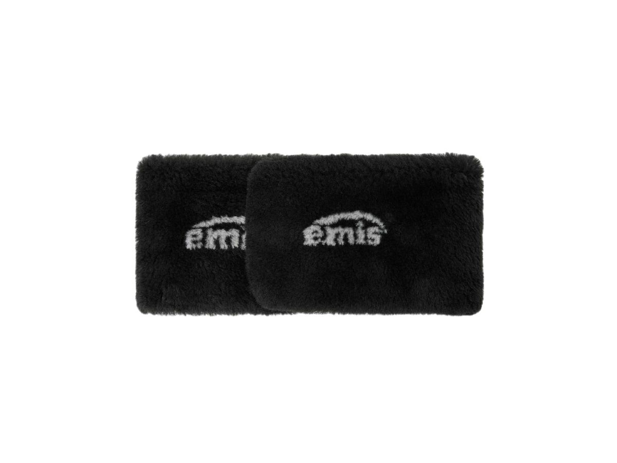Emis Logo Jacquard Fur Muffler Black Shop Authentic at SASOM