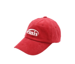 Emis New Logo Corduroy Emis Cap-Red