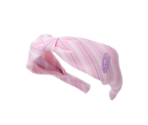 Emis Pin Stripe Ribbon Hairband Pink