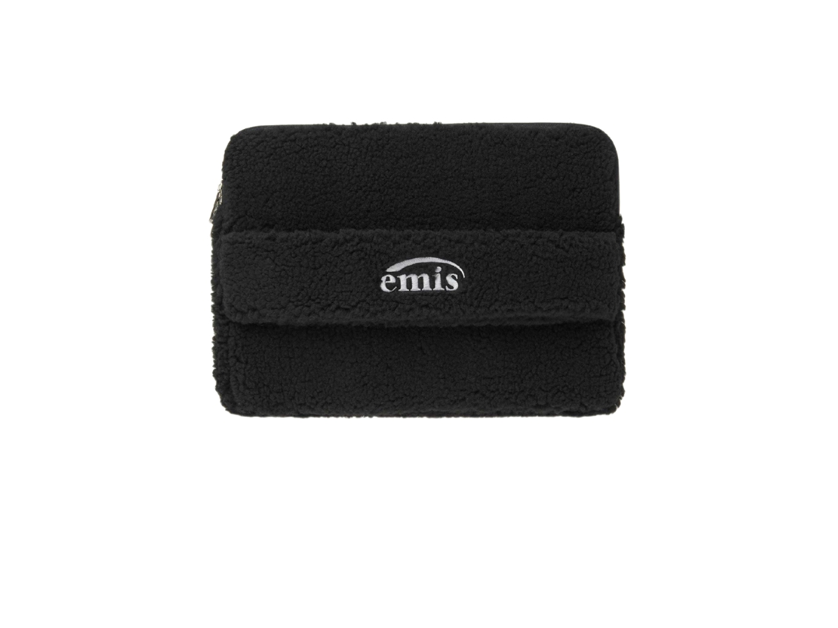 ★emis★SHEARLING LAPTOP POUCH★ SHEARLING LAPTOP POUCH-BLACK - EMIS