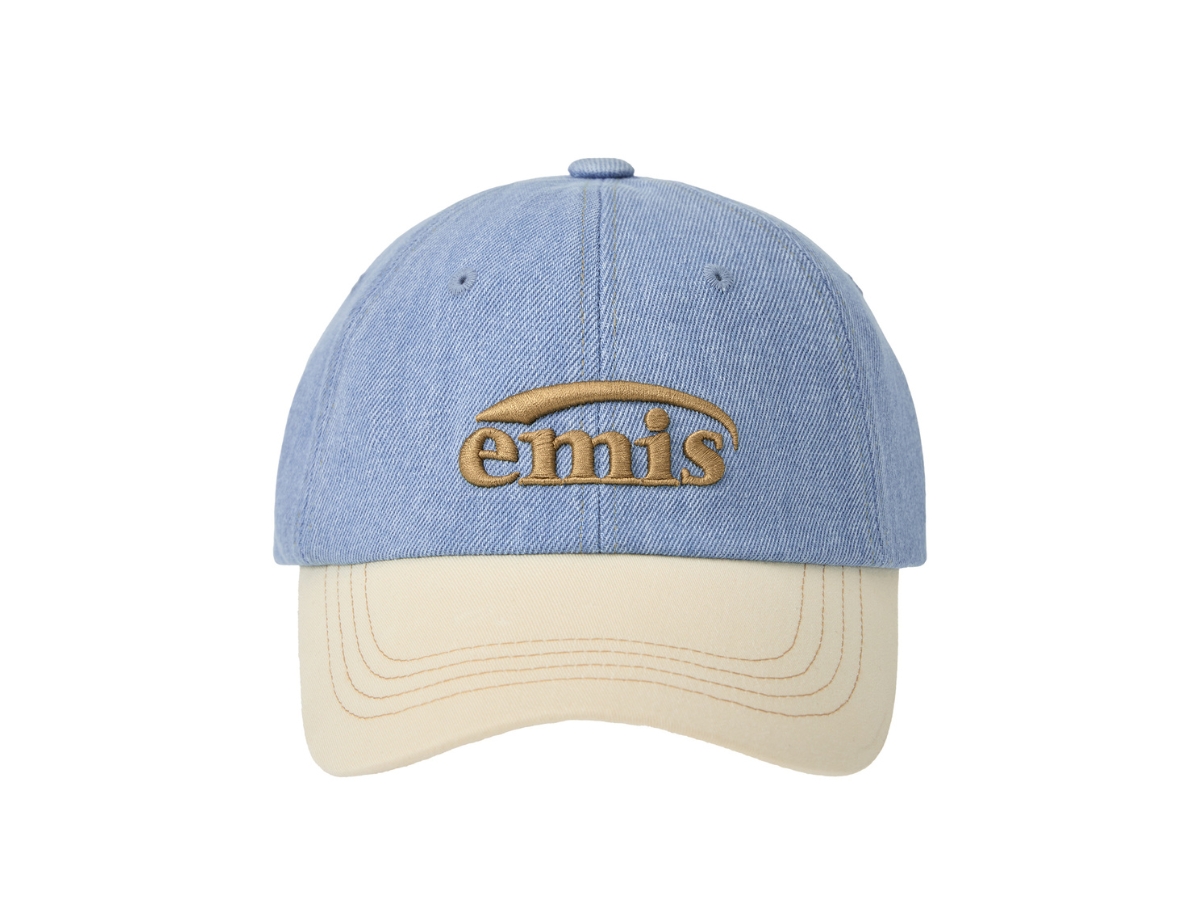 【EMIS】WASHED DENIM BALL CAP-LIGHT BLUE DENIM/NAVY WASHED DENIM BALL CAP-LIGHT BLUE DENIM/PINK - EMIS
