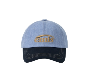 Emis Washed Denim Ball Cap Light Blue Denim Brown