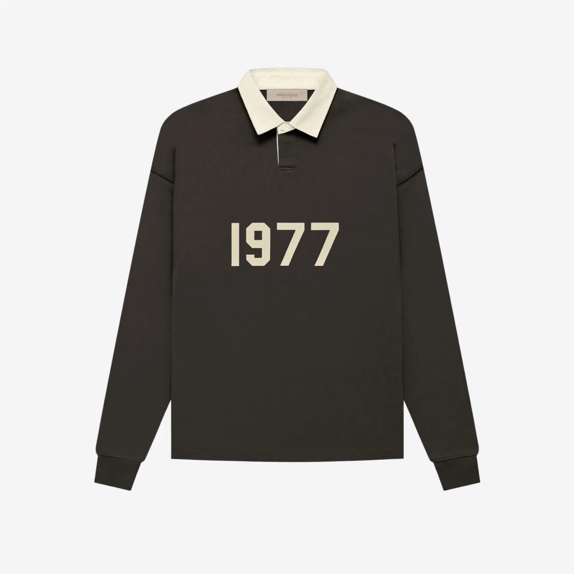 https://d2cva83hdk3bwc.cloudfront.net/essentials-1977-henley-rugby-long-sleeve-polo-off-black---22fw-2.jpg