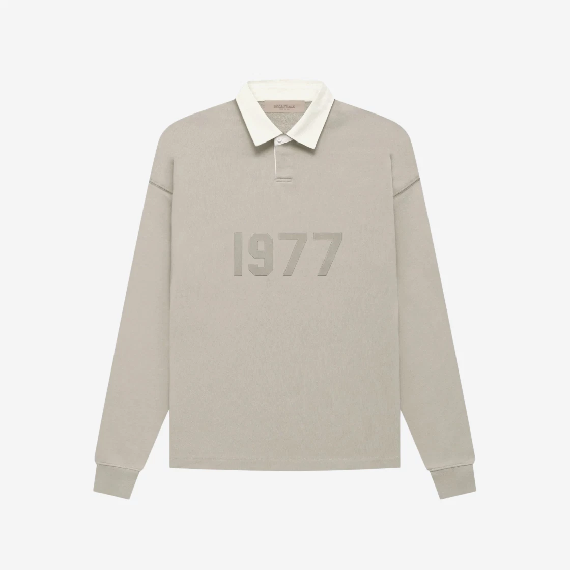https://d2cva83hdk3bwc.cloudfront.net/essentials-1977-henley-rugby-long-sleeve-polo-smoke---22fw-2.jpg