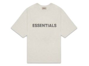 ESSENTIALS 3D Silicon Applique Boxy T-Shirt Oatmeal Heather