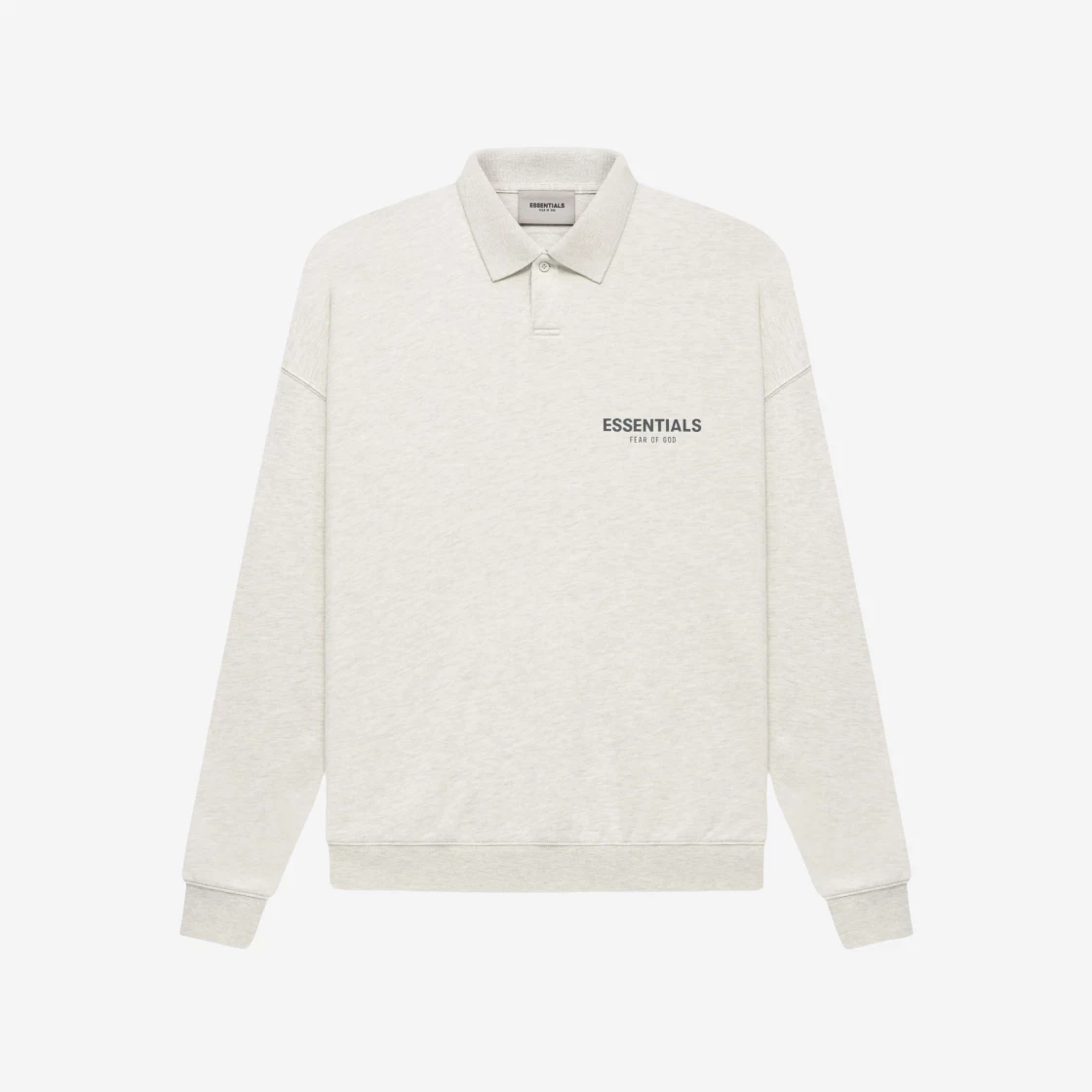 Essentials The Core Collection Long Sleeve Polo Oatmeal