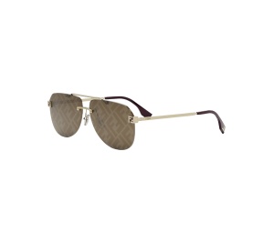 Buy Fendi Aviator Sunglasses In Gold Metal With Brown Lenses at Sasom – Authentic and Ready to Ship