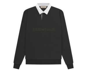Fear Of God Essentials Waffle Henley Rugby Off-Black (SS23)