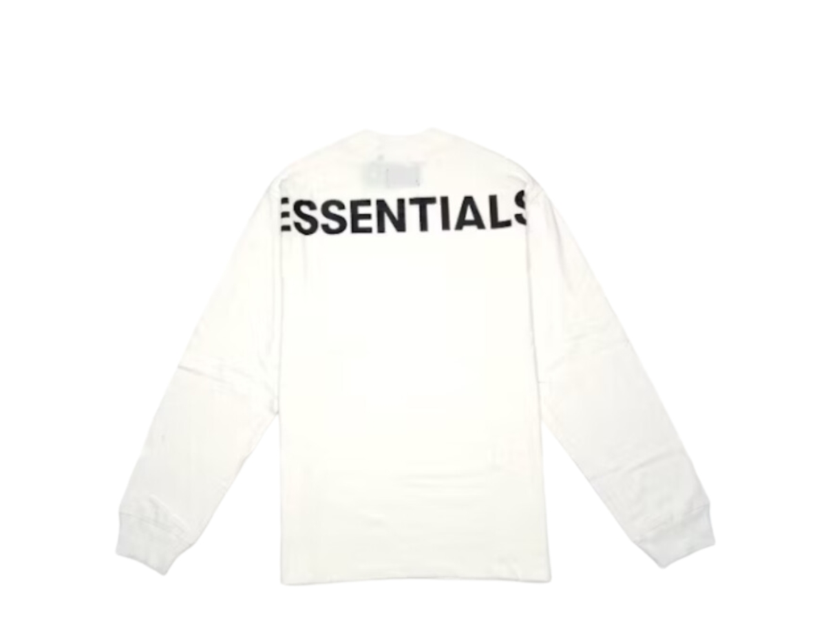人気話題！FEAR OF GOD ESSENTIALS 3D Boxy LS T-Shirt White Fear of God Essentials 3D Silicon Applique Boxy Long Sleeve