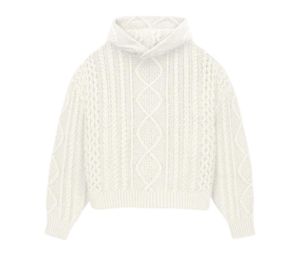 Fear of God Essentials Cable Knit Hoodie Cloud Dancer (FW23)