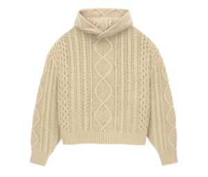 Fear of God Essentials Cable Knit Hoodie Gold Heather (FW23)