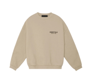 Buy Fear of God Essentials Fleece Crew Neck Sweatshirt Desert Sand at Sasom – Authentic and Ready to Ship