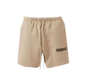 Fear of God Essentials Flocked Logo Shorts In Heavyweight Fleece Sand (Exclusive)
