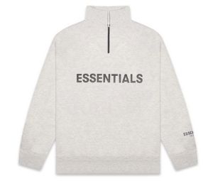 Buy Fear of God ESSENTIALS Half Zip Pullover Sweater Oatmeal/Oatmeal Heather (FW20) at Sasom – Authentic and Ready to Ship
