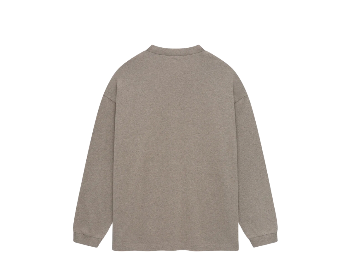 ★23AW 最新作★FEAR OF GOD ESSENTIALS Gray Long Sleeve Polo Fear of God Essentials Longsleeve Polo Light Heather Grey