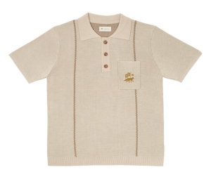 Fearlessness Golf Club Knit Polo Shirt Beige