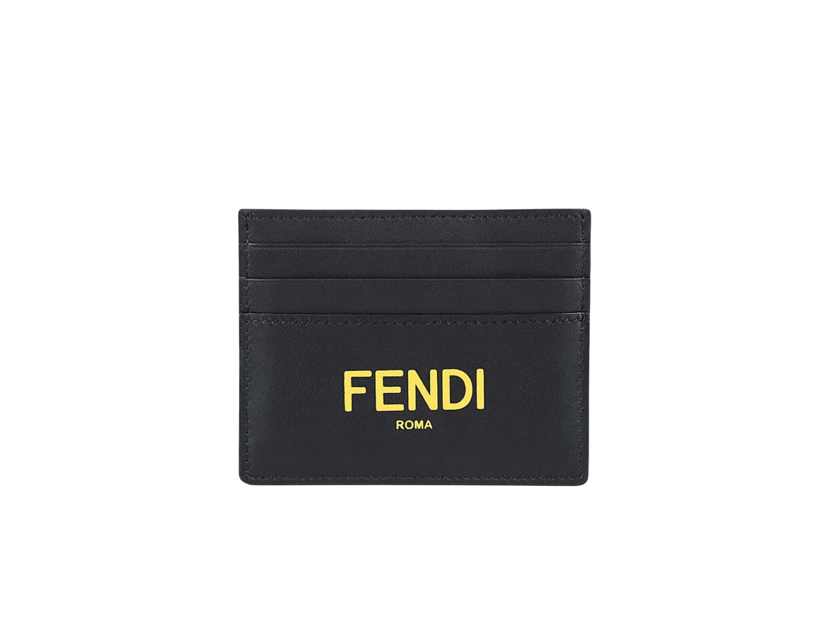 SASOM | bags Fendi Card Case Wallet In Calfskin Leather With Yellow ...