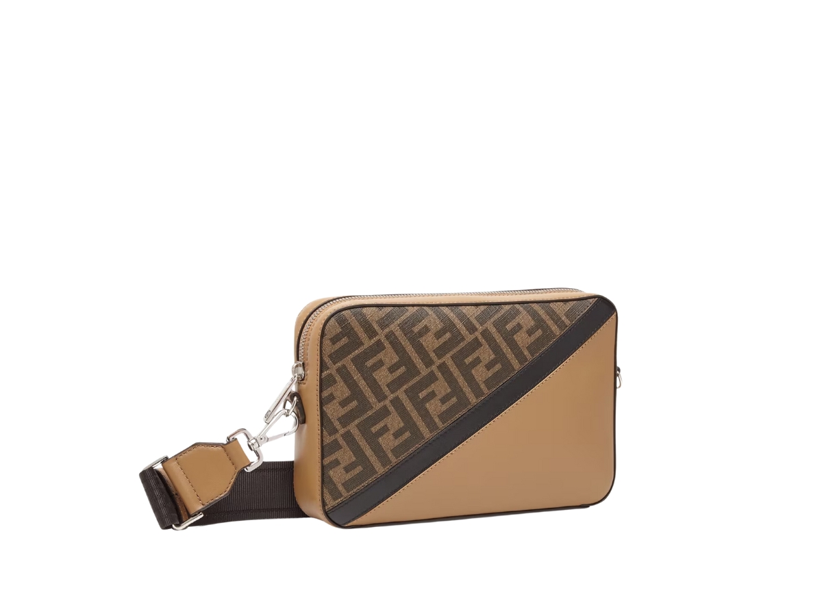 SASOM bags Fendi Diagonal Camera Case In Dark Brow Leather With