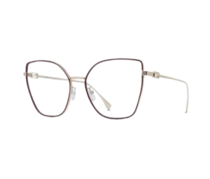 Fendi Eyeglass In Gold Metal Frame With Demo Lens