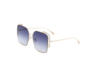 Fendi FE40038U Sunglasses In Gold Metal Frame With Grey Lens