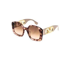 Fendi FE40071I Sunglasses In Acetate Frame With Brown Lens Havana Beige