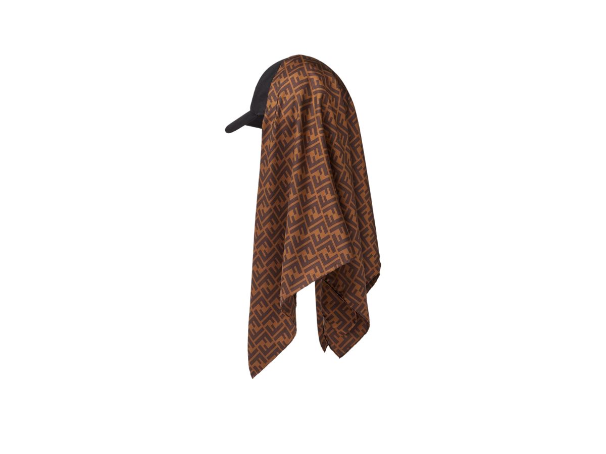 Fendi Silk Cap in Gold and Brown Hat Fabric Brown | Fendi main image 2