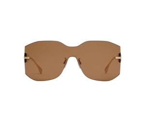 Buy Fendi Fendigraphy Brown Shield Sunglasses In Gold-Coloured Metal at Sasom – Authentic and Ready to Ship