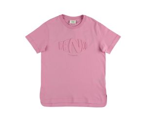 Buy Fendi Kids Logo Embossed T-Shirt In Cotton Pink at Sasom – Authentic and Ready to Ship