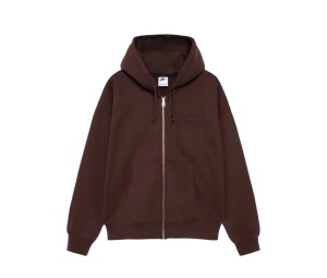 Buy Nike x Stussy Stone Washed Fleece Zip Hoodie Dark Cinder at Sasom – Authentic and Ready to Ship