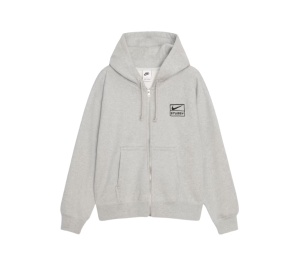 Buy Stussy x Nike Fleece Zip Up Hoodie Grey at Sasom – Authentic and Ready to Ship