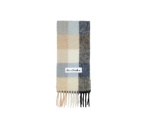 Buy Acne Studios Mohair Checked Scarf Blue Beige Black at Sasom – Authentic and Ready to Ship