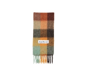 Buy Acne Studios Mohair Checked Scarf Chestnut Brown at Sasom – Authentic and Ready to Ship
