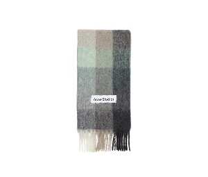 Buy Acne Studios Mohair Checked Scarf Green Gray Black at Sasom – Authentic and Ready to Ship