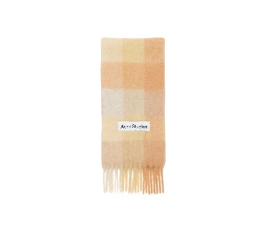 Buy Acne Studios Mohair Checked Scarf Peach White Beige at Sasom – Authentic and Ready to Ship