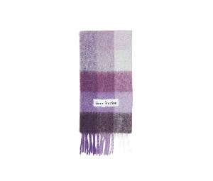 Buy Acne Studios Mohair Checked Scarf Purple White at Sasom – Authentic and Ready to Ship